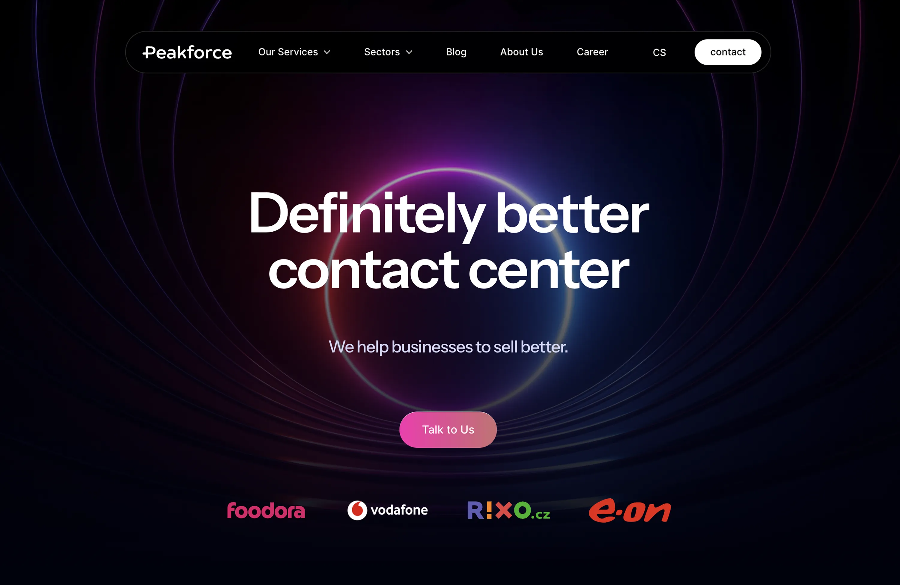Preview of the website www.peakforce.io created in Webflow