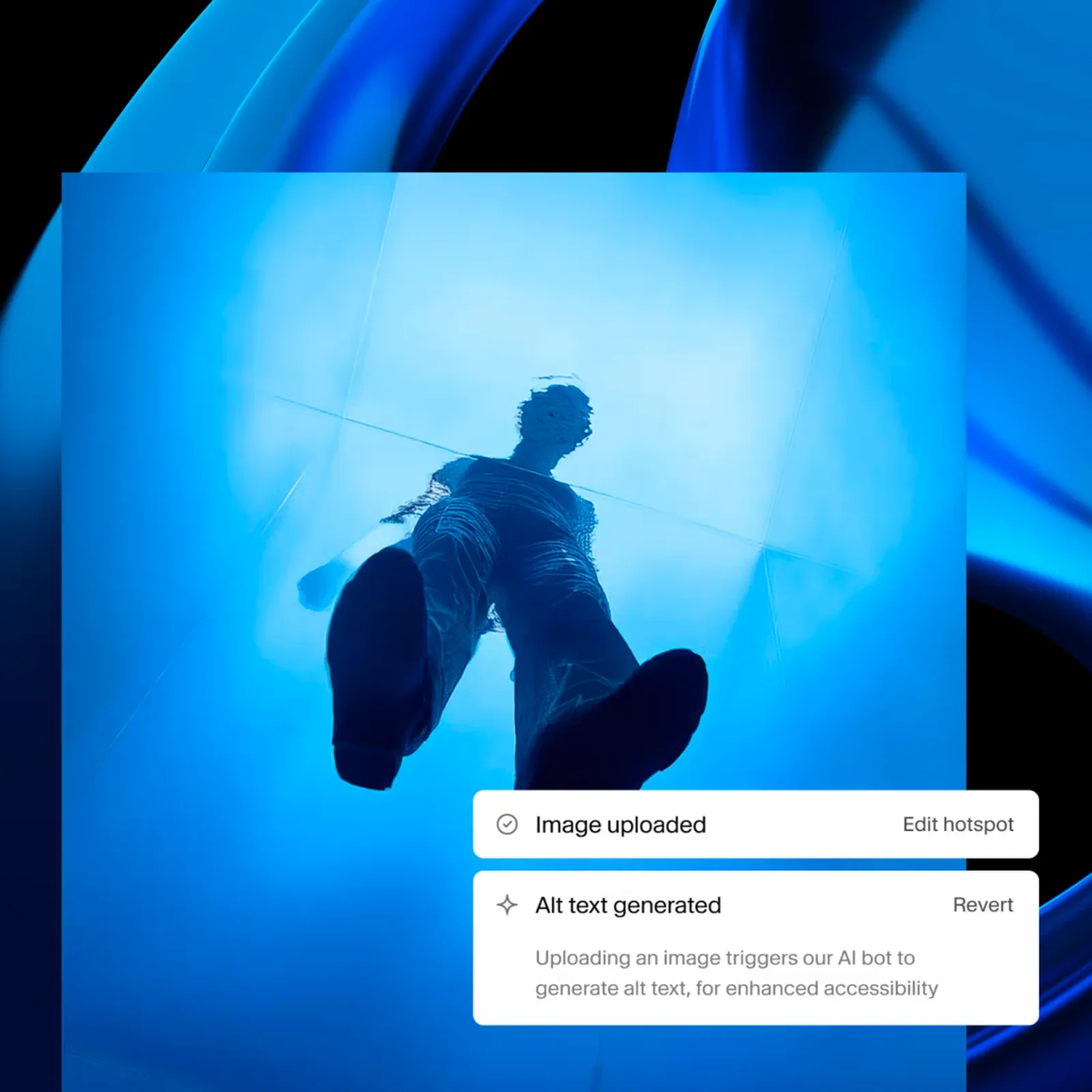 Mockup of a function that adds an alternative description automatically after an image is uploaded